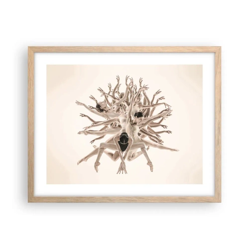 Poster in light oak frame - Dance in Bloom - 50x40 cm
