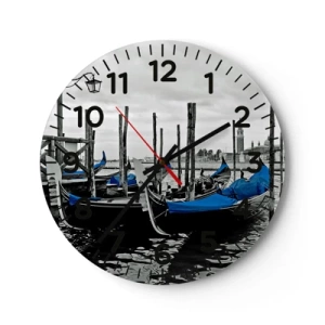 Wall clock - Clock on glass - Thoughtful Venice  - 30x30 cm