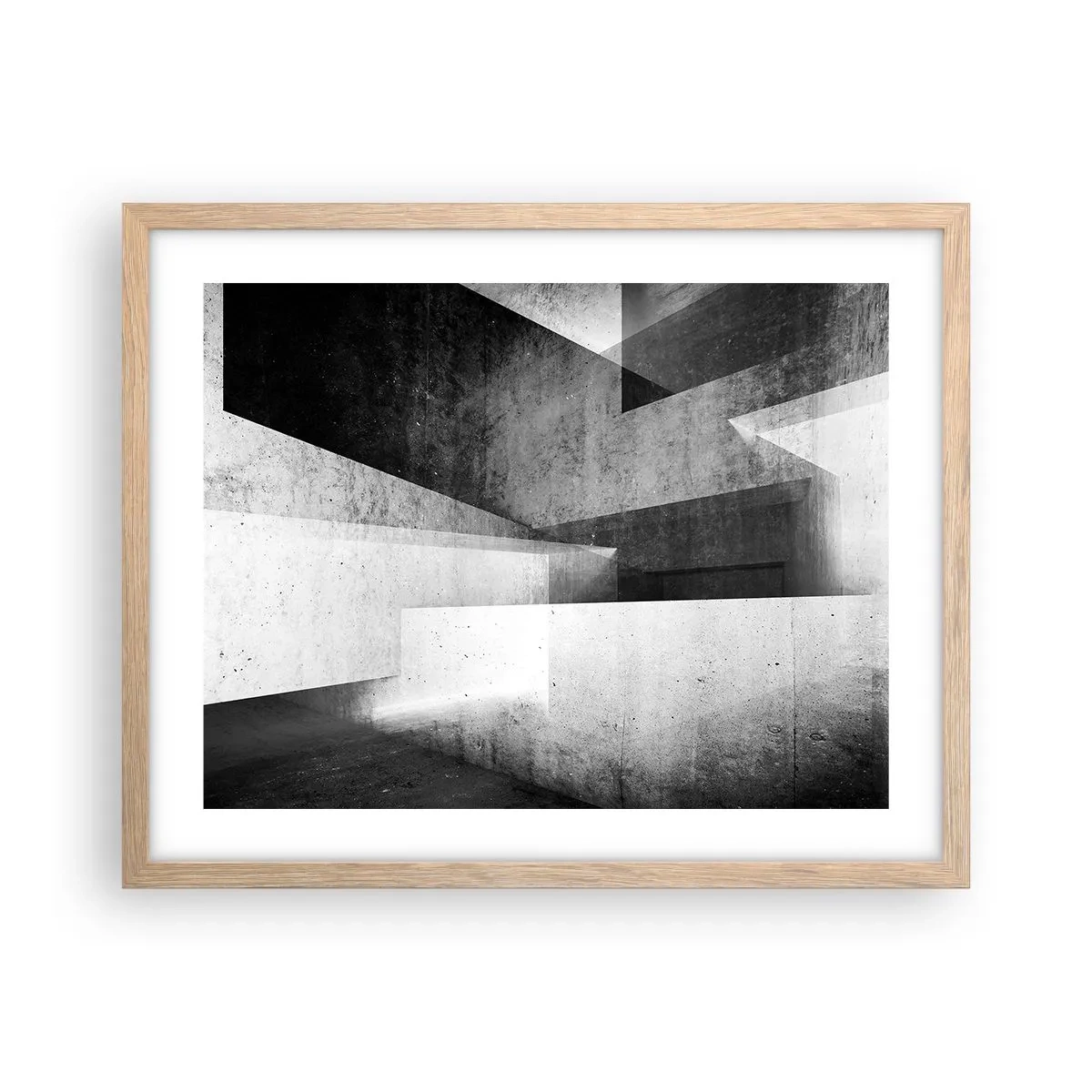 Poster in light oak frame - Structure of Space - 50x40 cm