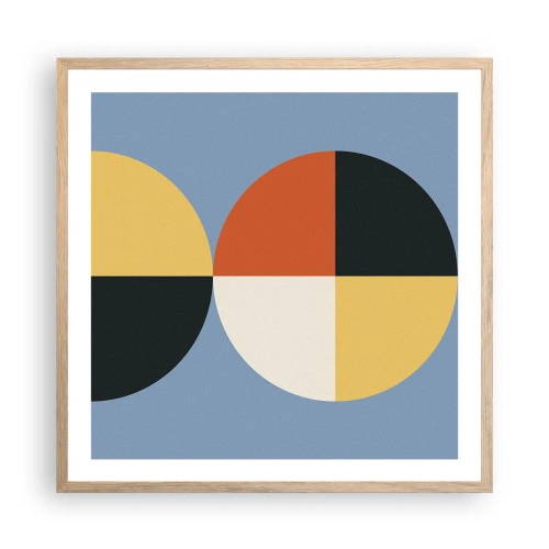 Poster in light oak frame - Look and Count - 60x60 cm