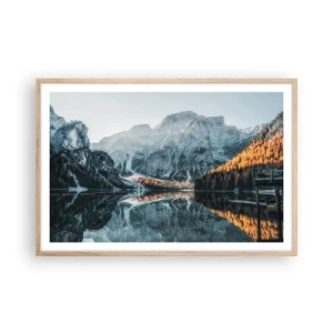 Poster in light oak frame - Mirror Landscape - 91x61 cm
