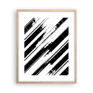 Poster in light oak frame - Intensive and Dynamic Composition - 40x50 cm