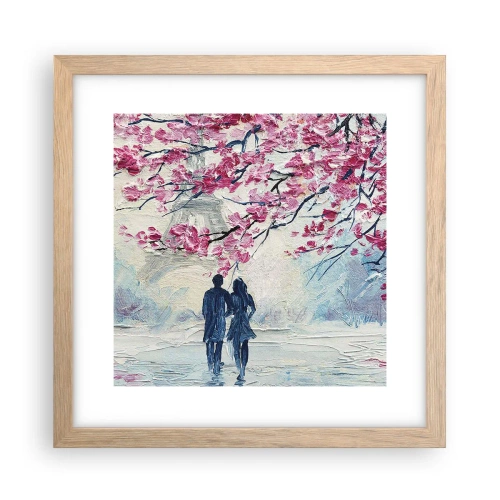 Poster in light oak frame - Romantic Walk - 30x30 cm