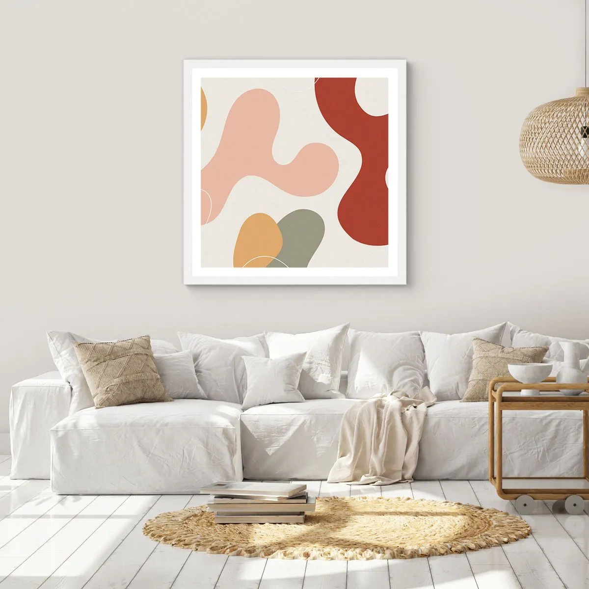 Poster in white frmae - Doodles - 60x60 cm