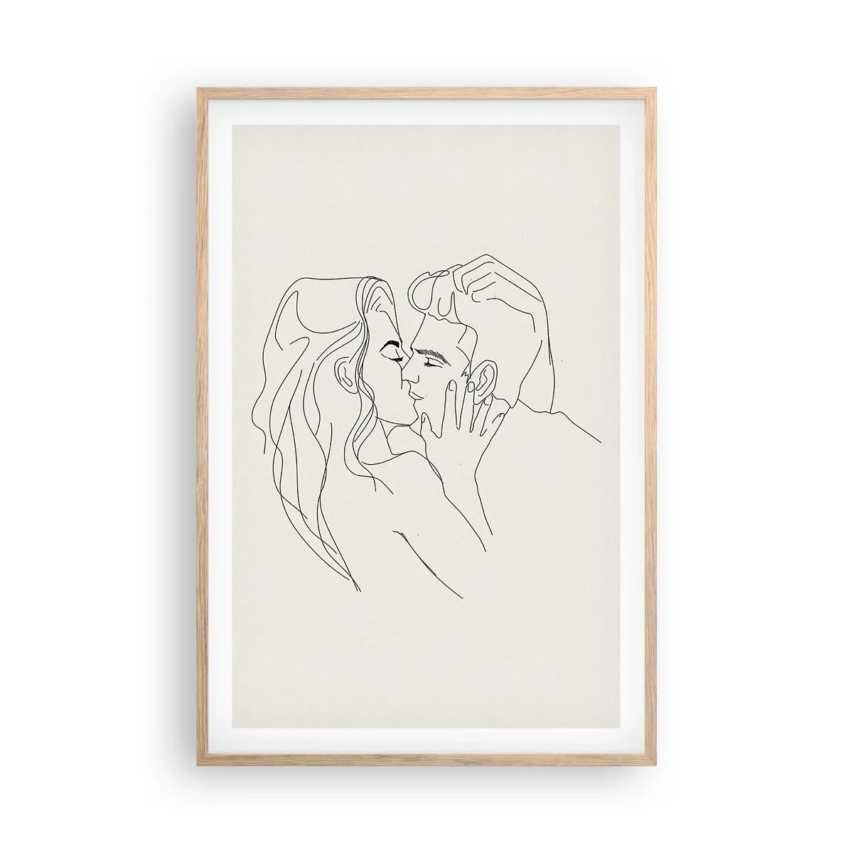 Poster in light oak frame - Tangled up by a Feeling - 61x91 cm
