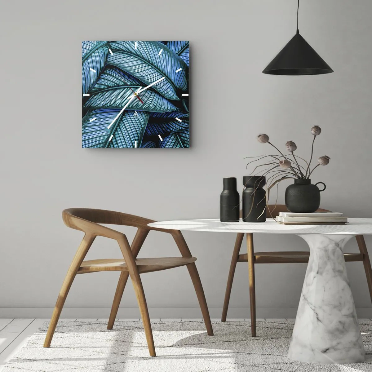 Wall clock - Clock on glass - Lifelines - 40x40 cm