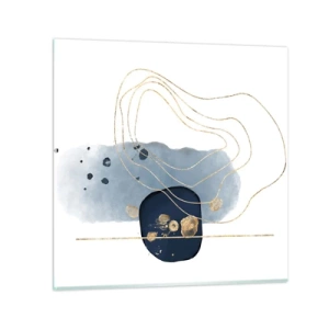 Glass picture - Blue and Gold Fantasy - 70x70 cm
