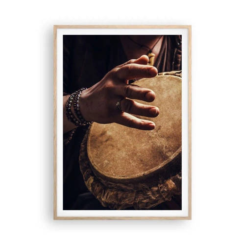 Poster in light oak frame - In the Rhythm of the Heart - 70x100 cm