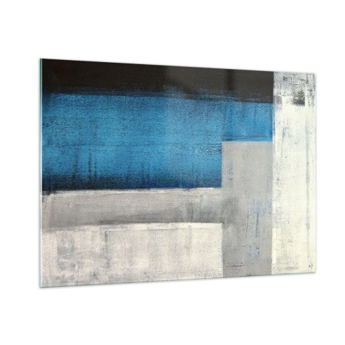 Glass picture - Poetic Composition of Blue and Grey - 100x70 cm