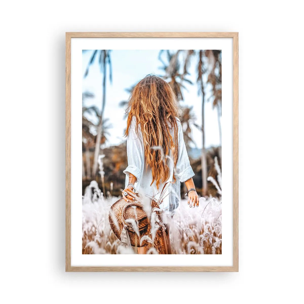 Poster in light oak frame - Born from Grass Fluff - 50x70 cm