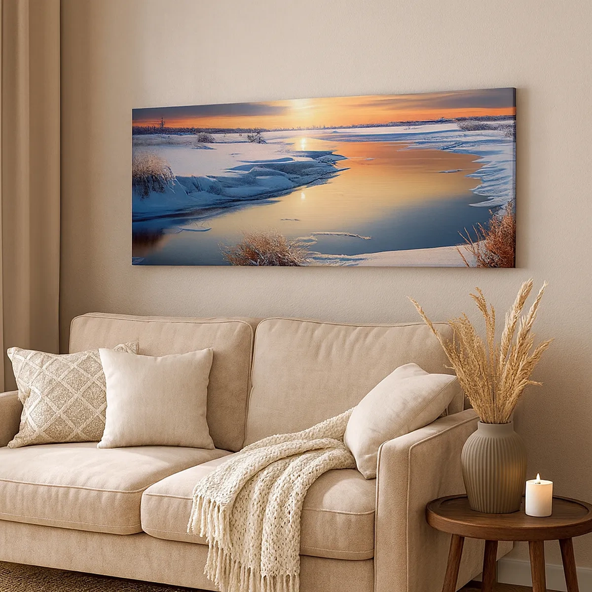 Canvas picture - Winter Sunset - 30x30 cm