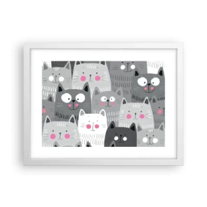 Poster in white frmae - Cat's World - 40x30 cm