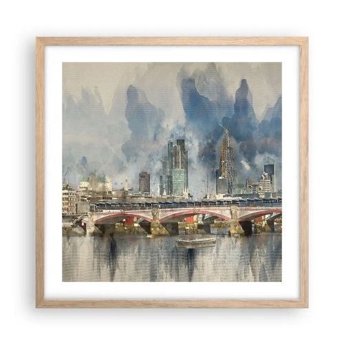 Poster in light oak frame - London in Its Beauty - 50x50 cm