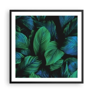 Poster in black frame - In a Green Crowd - 60x60 cm