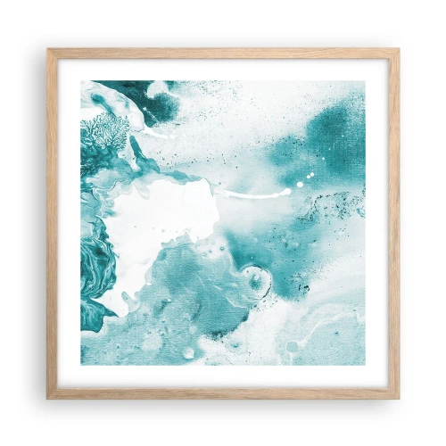 Poster in light oak frame - Lakes of Blue - 50x50 cm