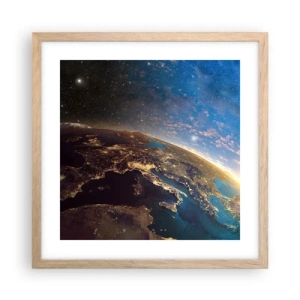 Poster in light oak frame - Let's Look at Each Other from a Distance - 40x40 cm