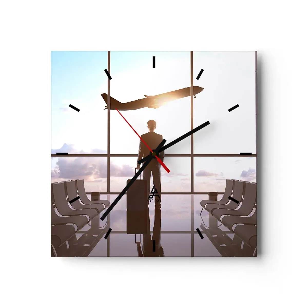 Wall clock - Clock on glass - You Have Time, Slow Down - 40x40 cm