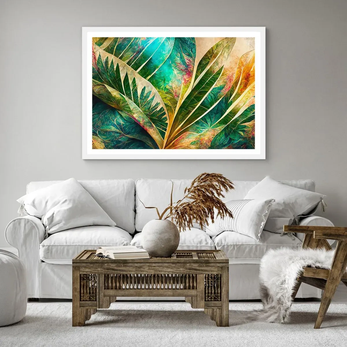 Poster in white frmae - Colours of the Tropics - 70x50 cm