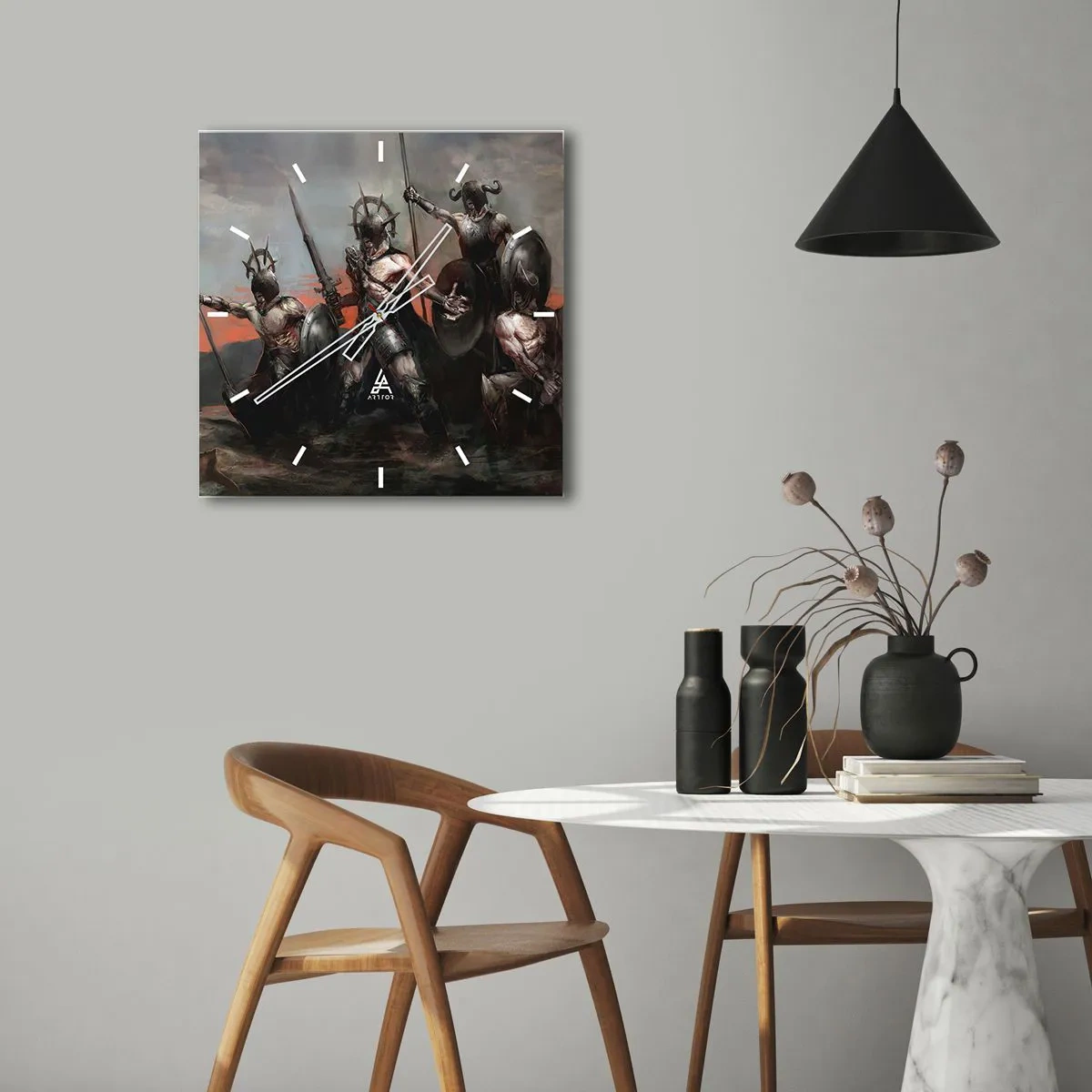 Wall clock - Clock on glass - With Your Shield Or on It - 40x40 cm