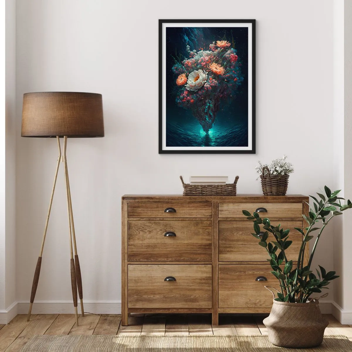 Poster in black frame - Strange Garden - 61x91 cm