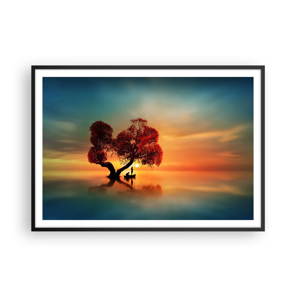 Poster in black frame - Far Away and Lost to the World - 100x70 cm