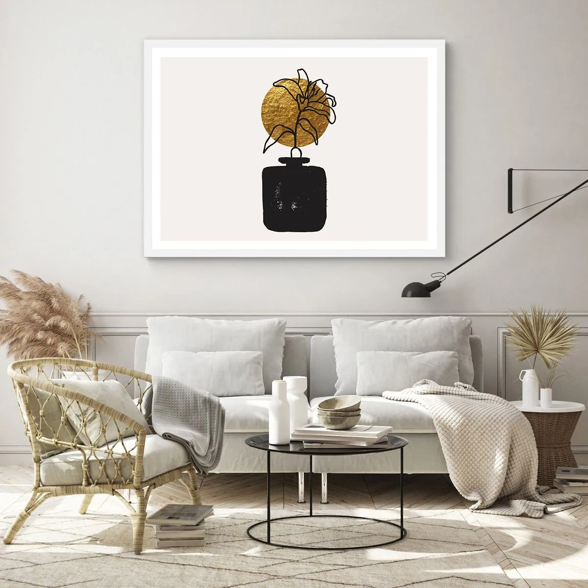 Poster in white frmae - Beauty Precious as Gold - 50x40 cm
