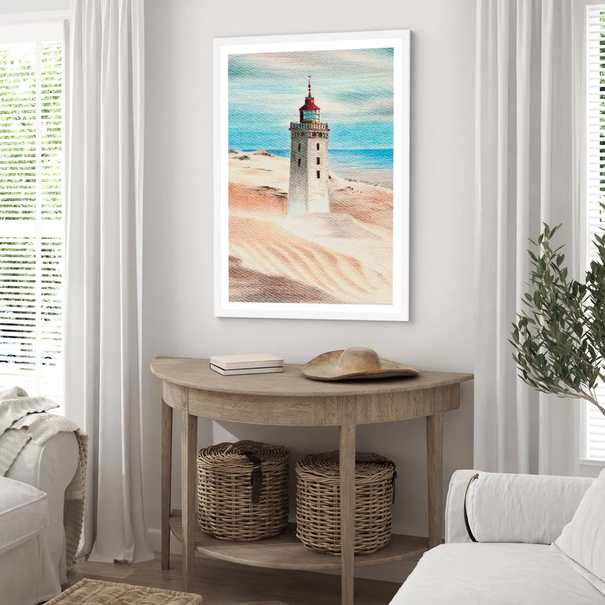 Poster in white frmae - Always Staring at the Sea - 30x40 cm