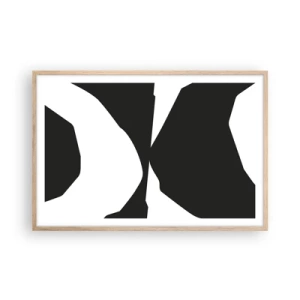 Poster in light oak frame - Positive - Negative - 91x61 cm