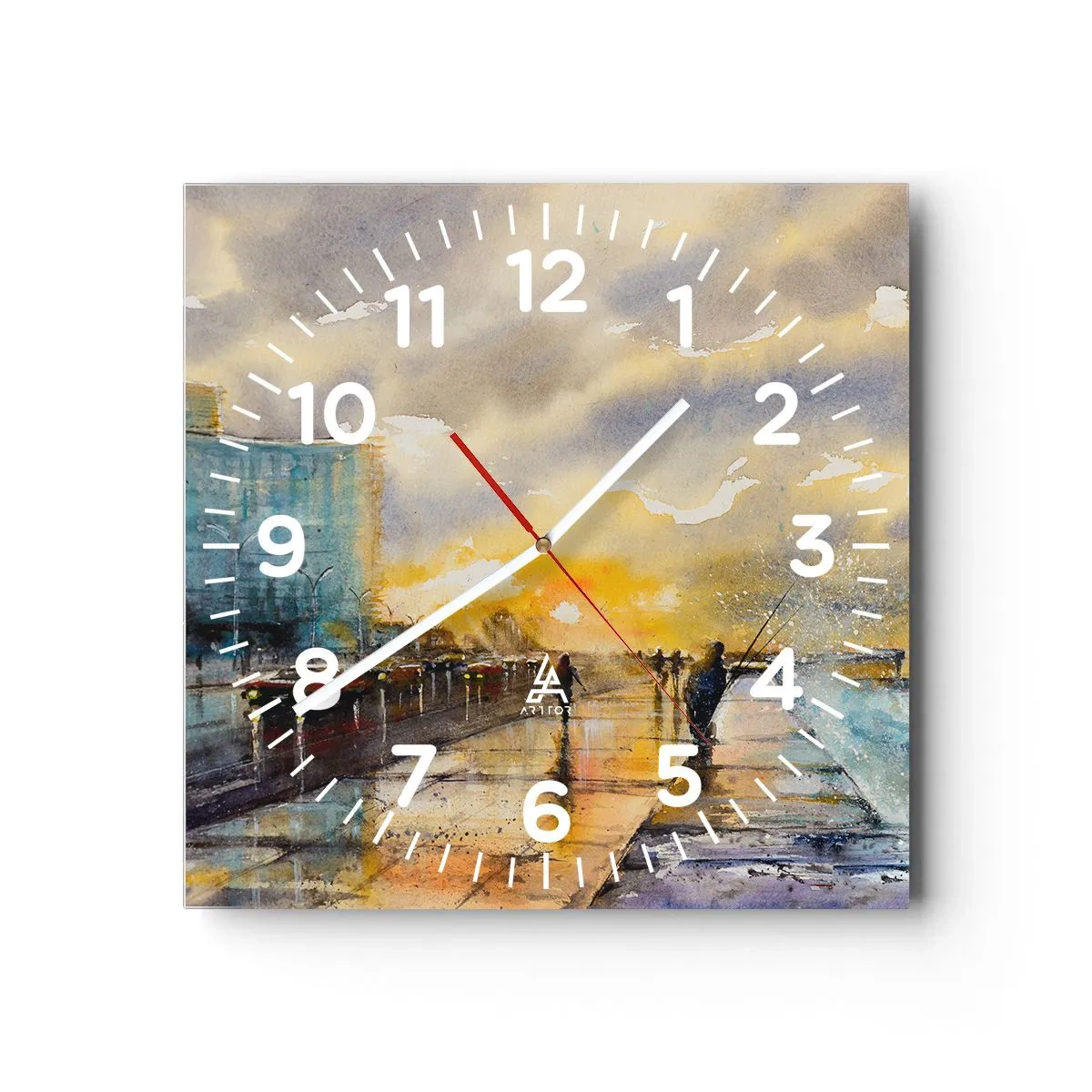 Wall clock - Clock on glass - Life On the Coast - 40x40 cm