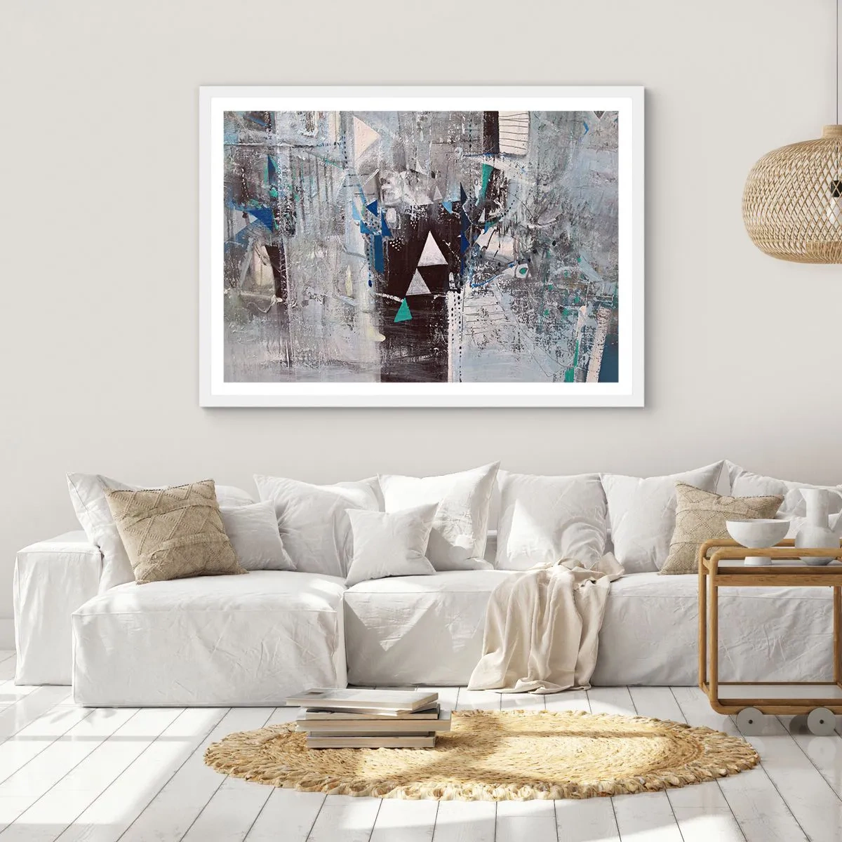 Poster in white frmae - Superior Order of Triangles - 70x50 cm