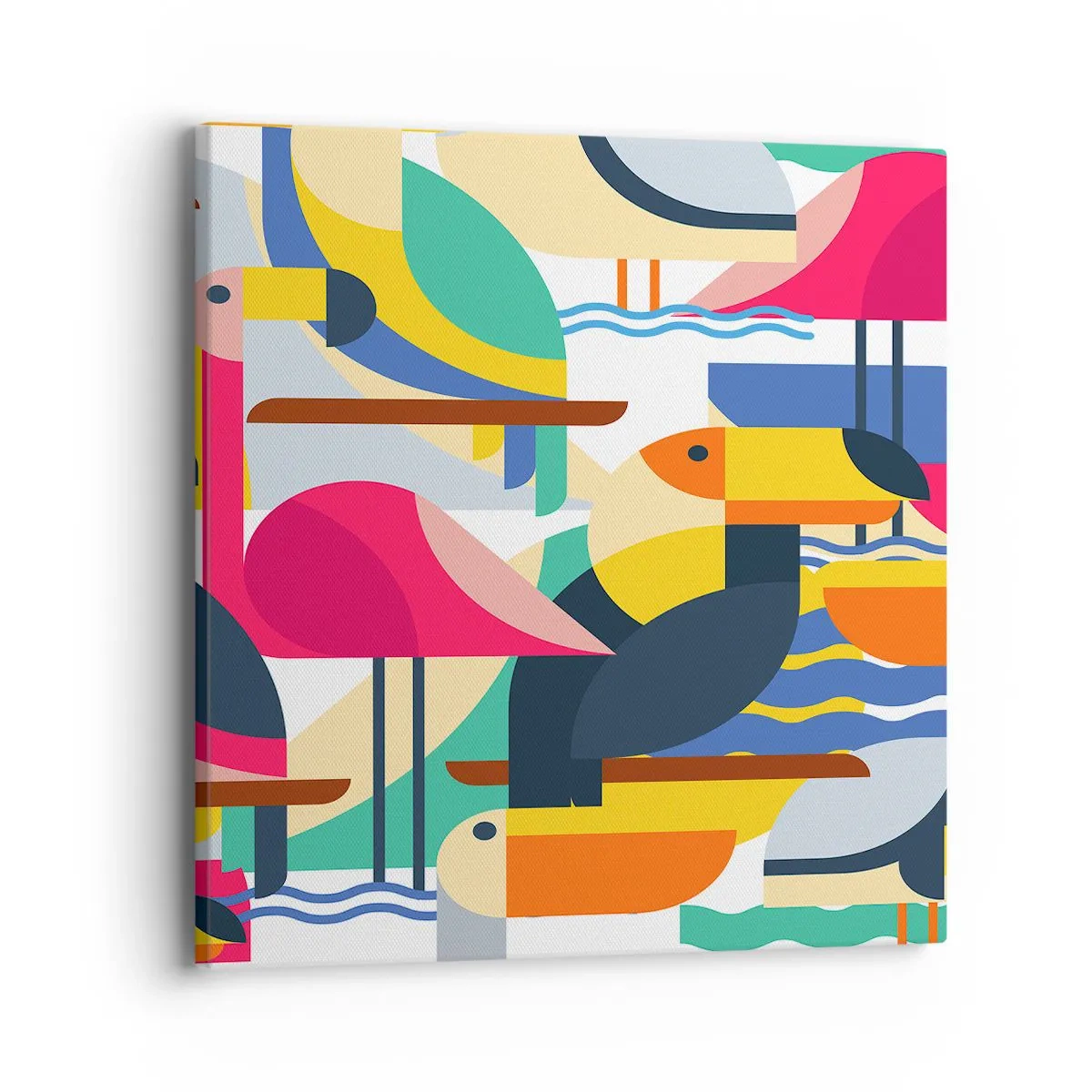 Canvas picture - Birds' Party - 40x40 cm