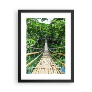 Poster in black frame - Small Bridge over the Green - 30x40 cm