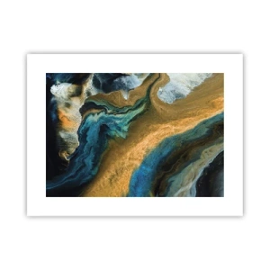 Poster - Blue -Yellow - Mutal Influences - 40x30 cm