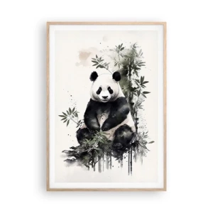 Poster in light oak frame - Greetings from China - 70x100 cm