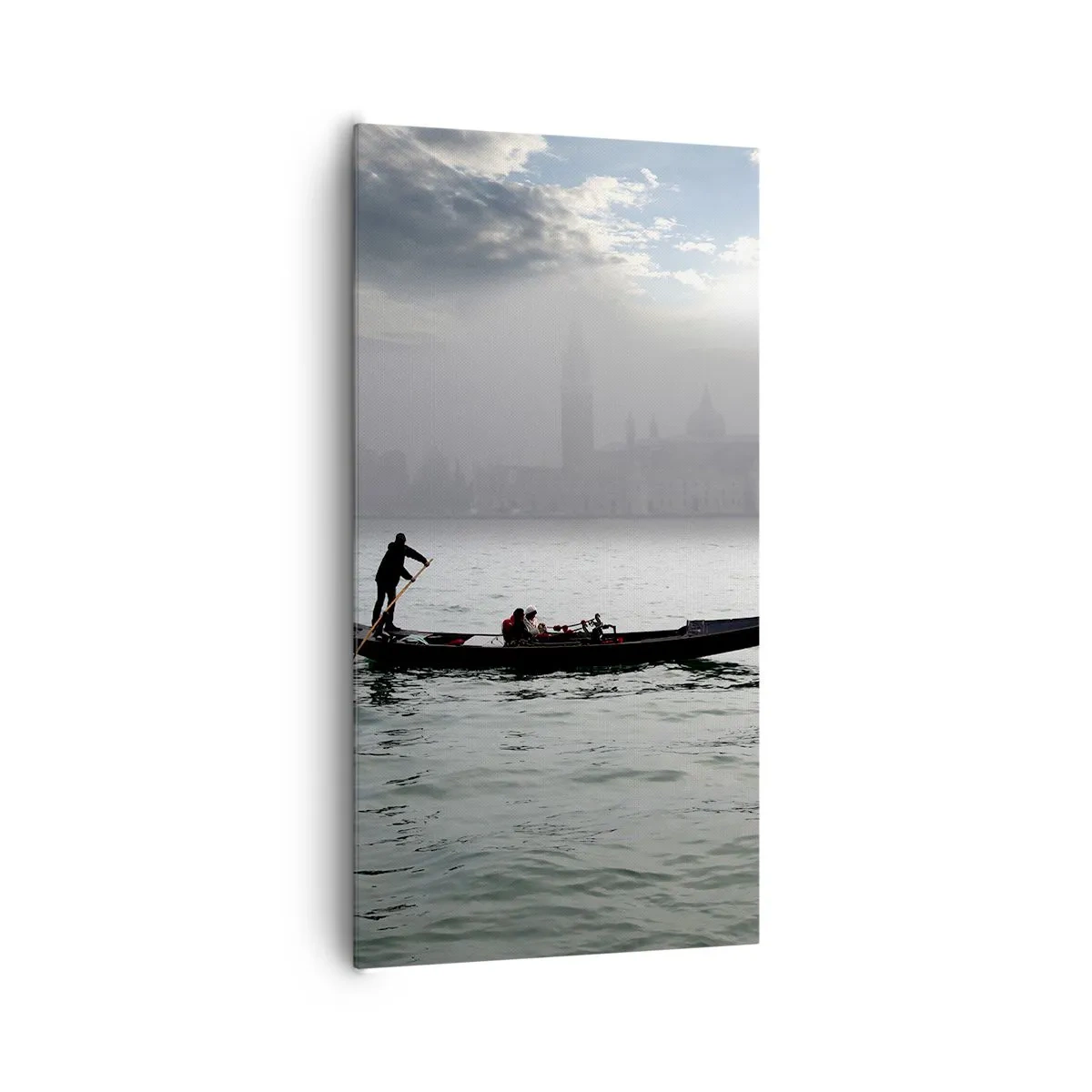 Canvas picture - Fairytale City from Water and Fog - 65x120 cm