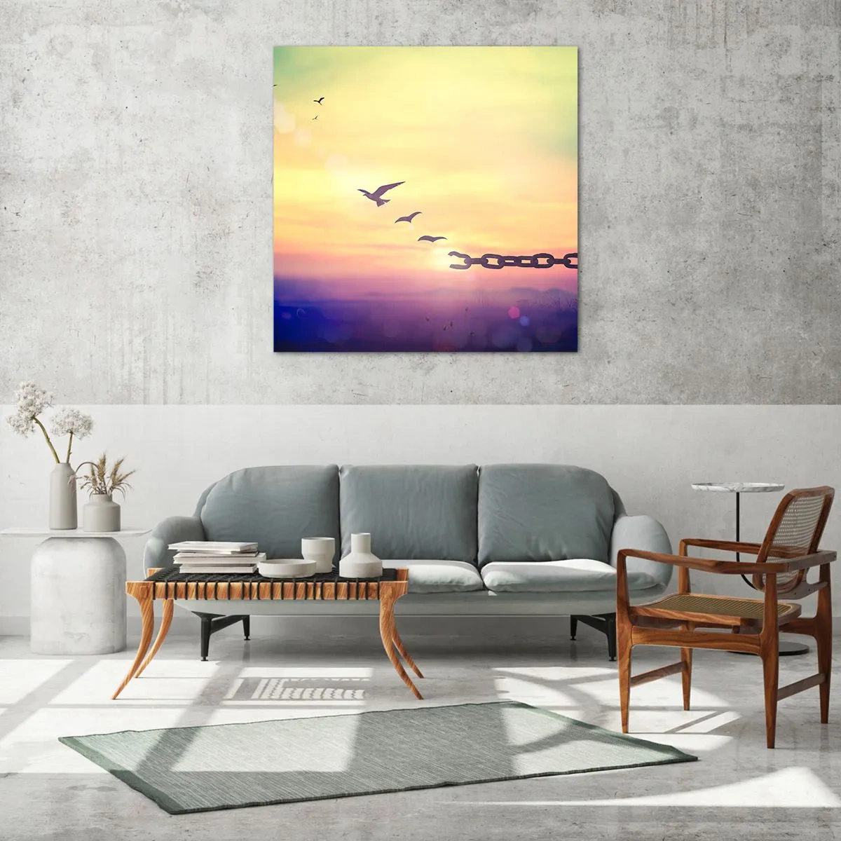 Glass picture - Victory of Freedom - 50x50 cm