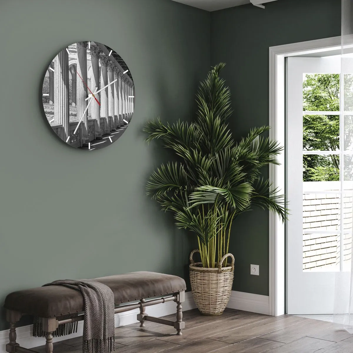 Wall clock - Clock on glass - Sunny Arcade - 30x30 cm