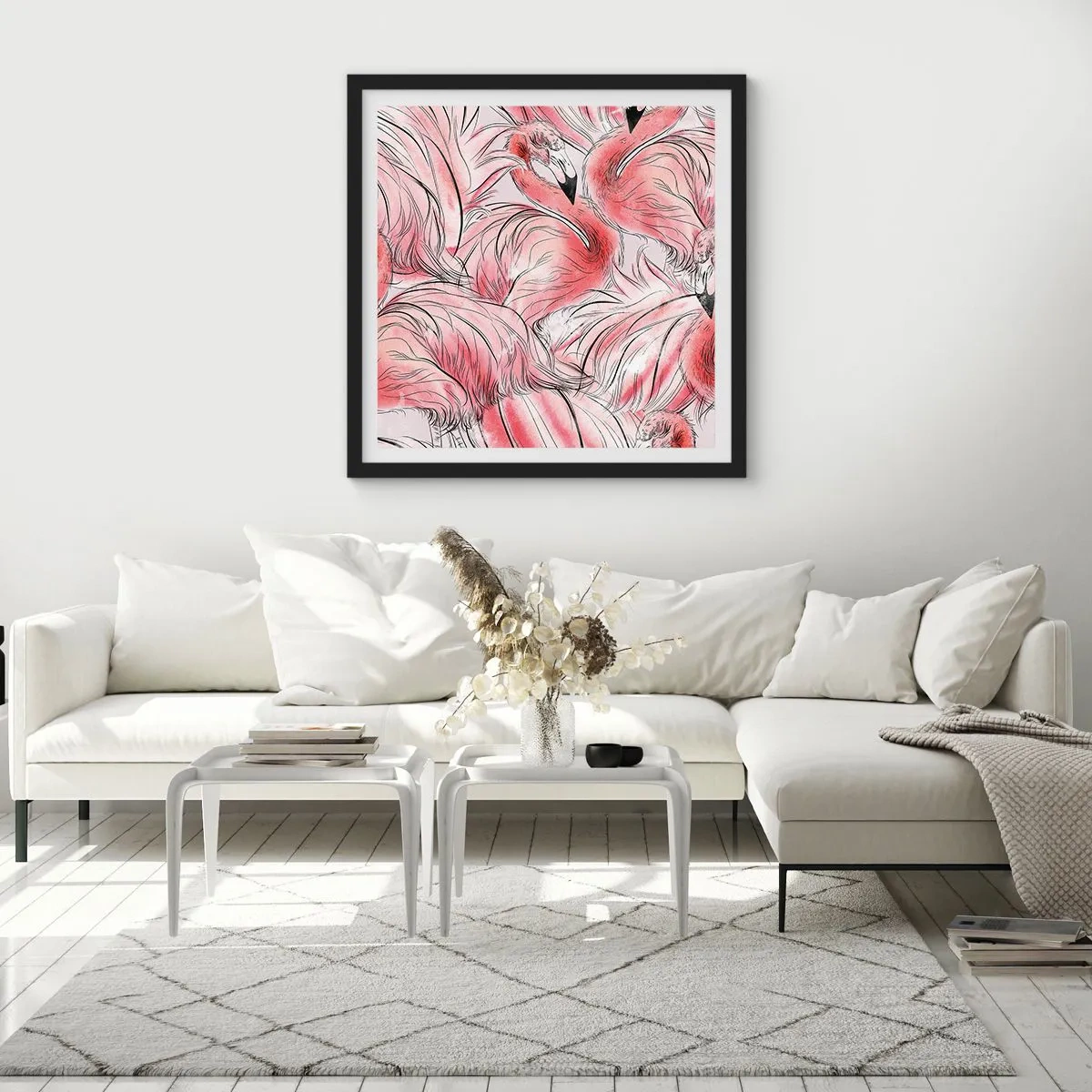 Poster in black frame - Bird Corps de Ballet - 40x40 cm