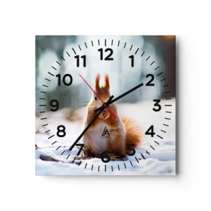 Wall clock - Clock on glass - What Are You Looking at? - 40x40 cm