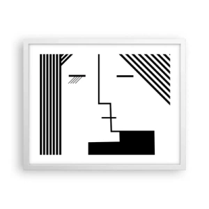 Poster in white frmae - Simply a Kiss - 50x40 cm