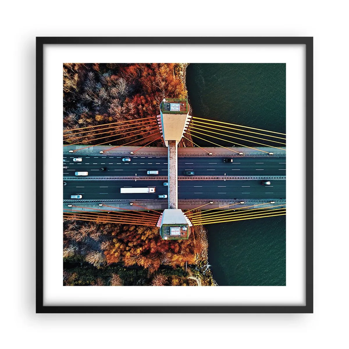 Poster in black frame - Behind Seas and Oceans - 50x50 cm