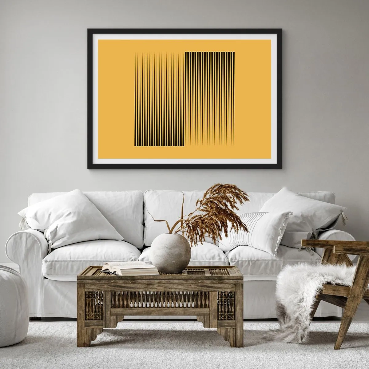 Poster in black frame - Square Opposites - 91x61 cm