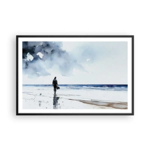 Poster in black frame - Conversation with the Sea - 91x61 cm