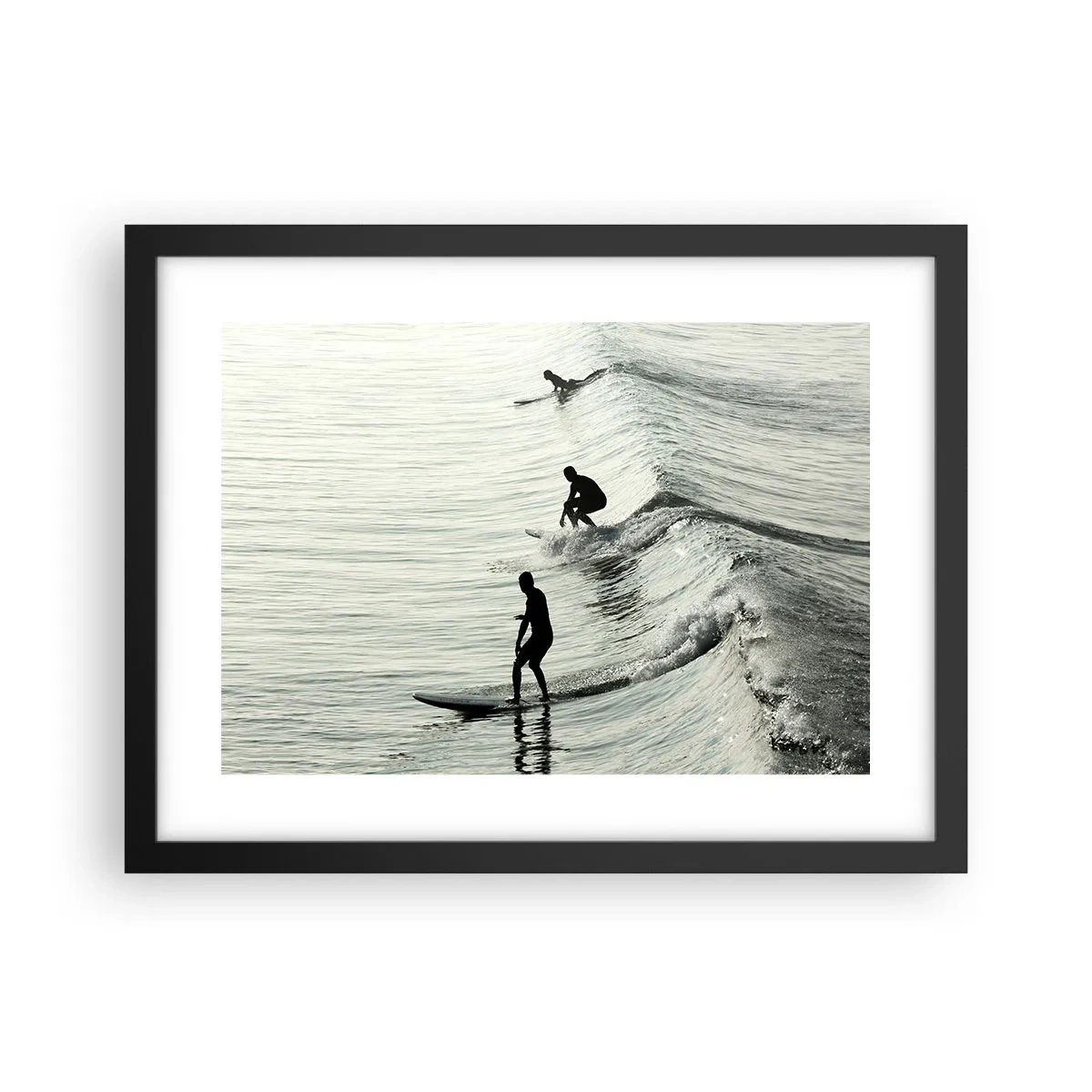 Poster in black frame - Meeting the Wave - 40x30 cm