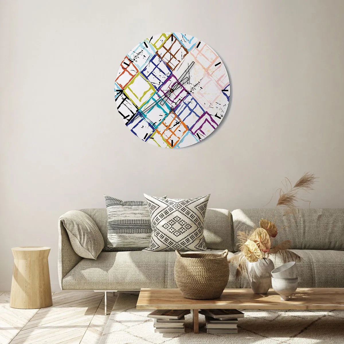Wall clock - Clock on glass - Cells to Rent - 40x40 cm