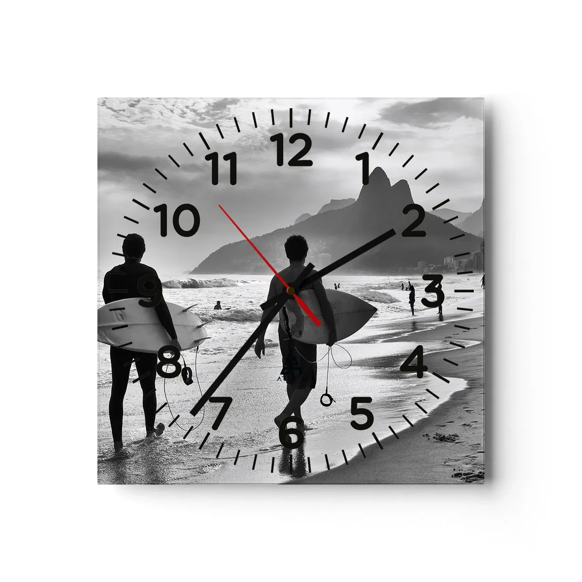 Wall clock - Clock on glass - Samba for One Wave - 40x40 cm