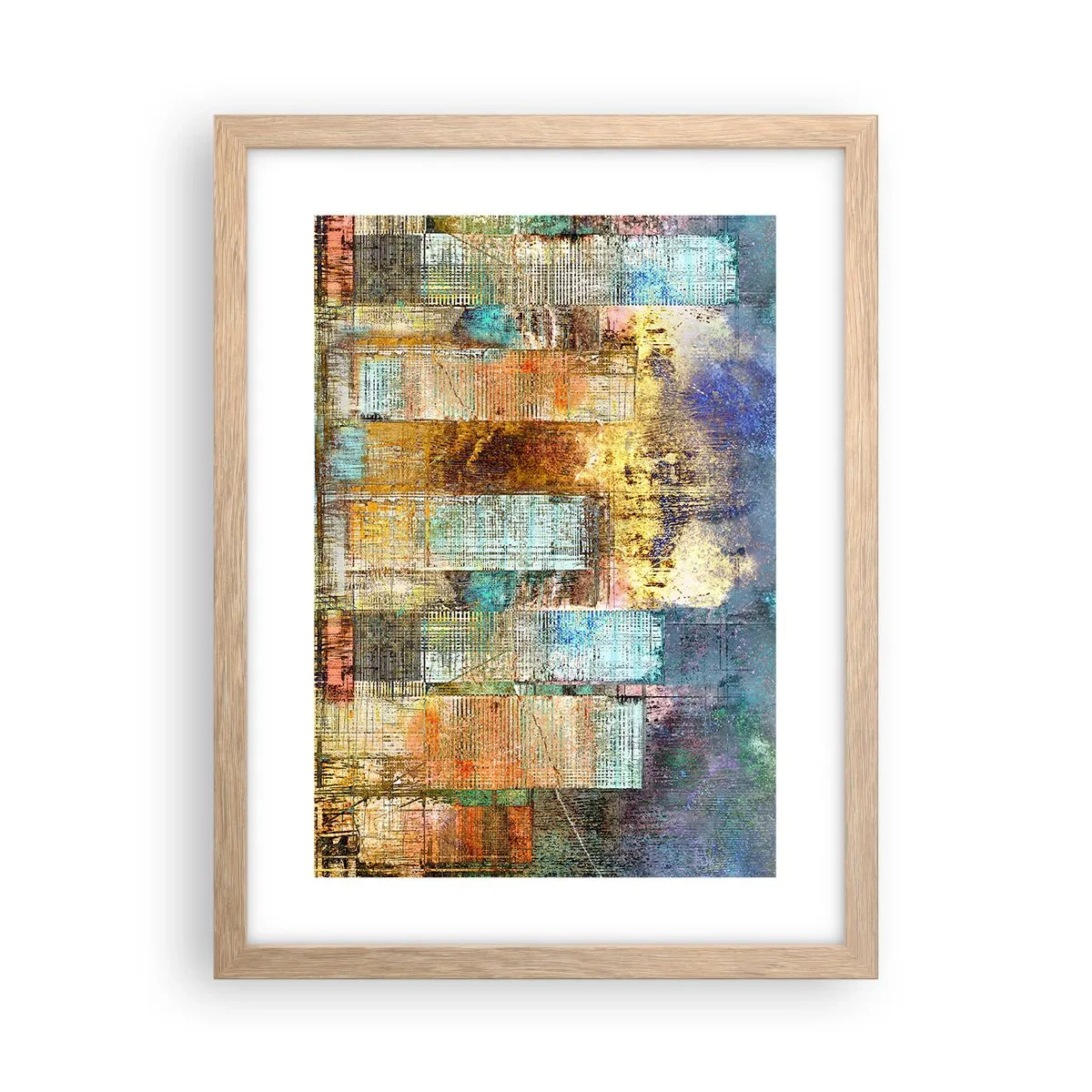 Poster in light oak frame - Sunny Metropolis - 30x40 cm