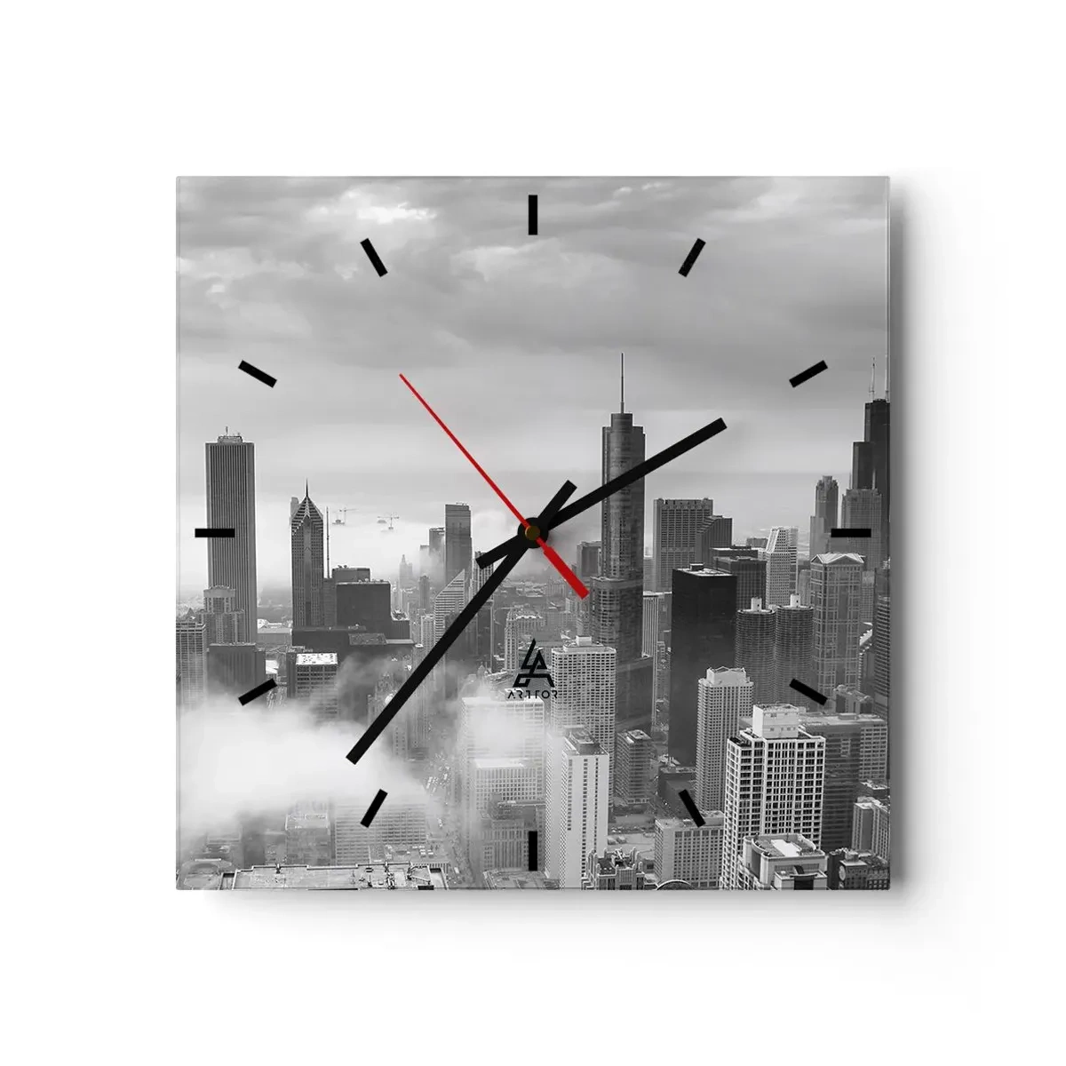Wall clock - Clock on glass - American Landscape - 30x30 cm