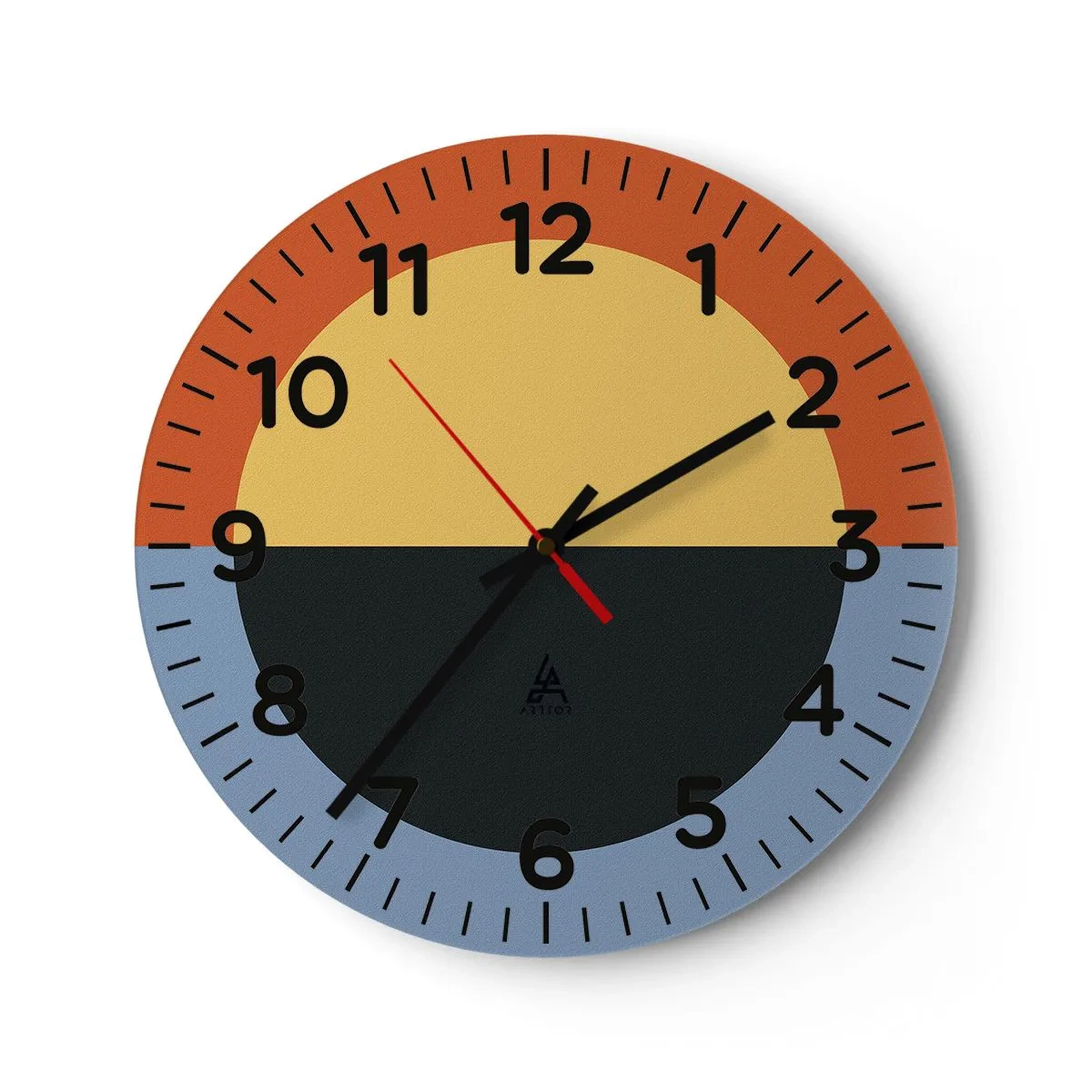 Wall clock - Clock on glass - Composition of Warm and Cool - 40x40 cm
