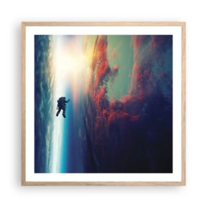 Poster in light oak frame - Confronting the Universe - 60x60 cm